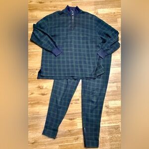 Polo Ralph Lauren men’s winter pajamas Green Blue preppy tartan plaid cotton M/L